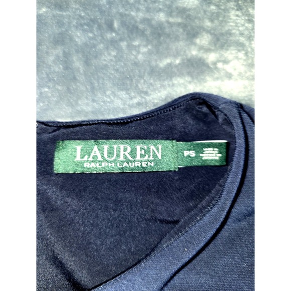 Lauren Ralph Lauren Belted Jumpsuit Women's Navy Open Shoulder Sleeve Sz PS - Picture 7 of 9